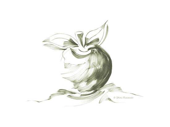 Apfel - digitale Zeichnung mit Krita